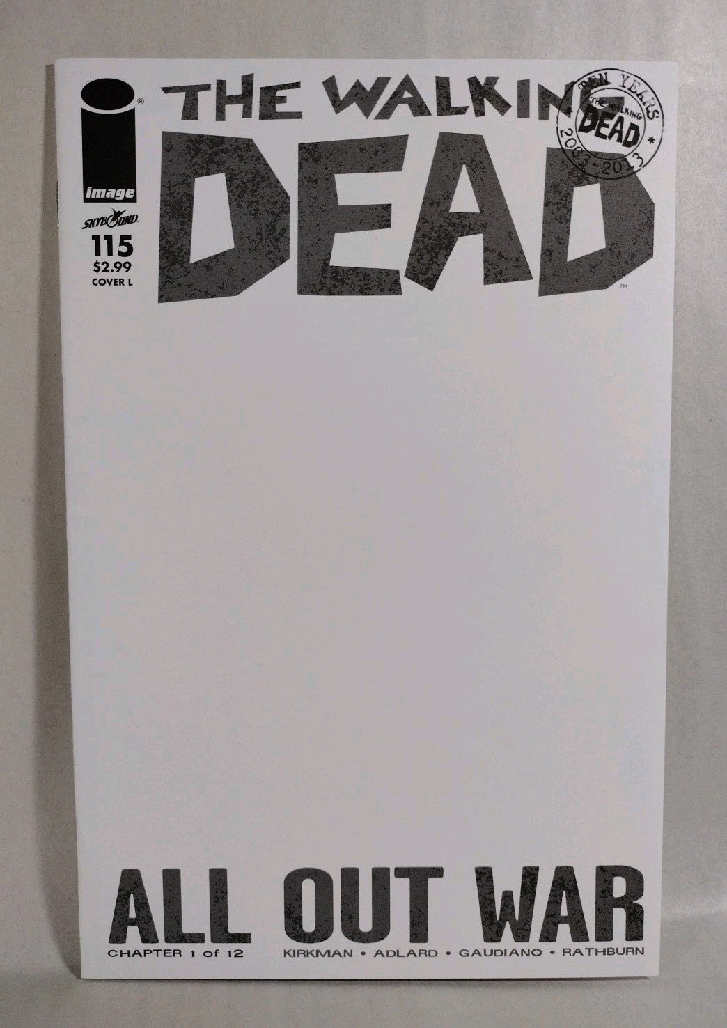 Walking Dead #115 (2013) Image Comic Blank Sketch Variant Cover New NM