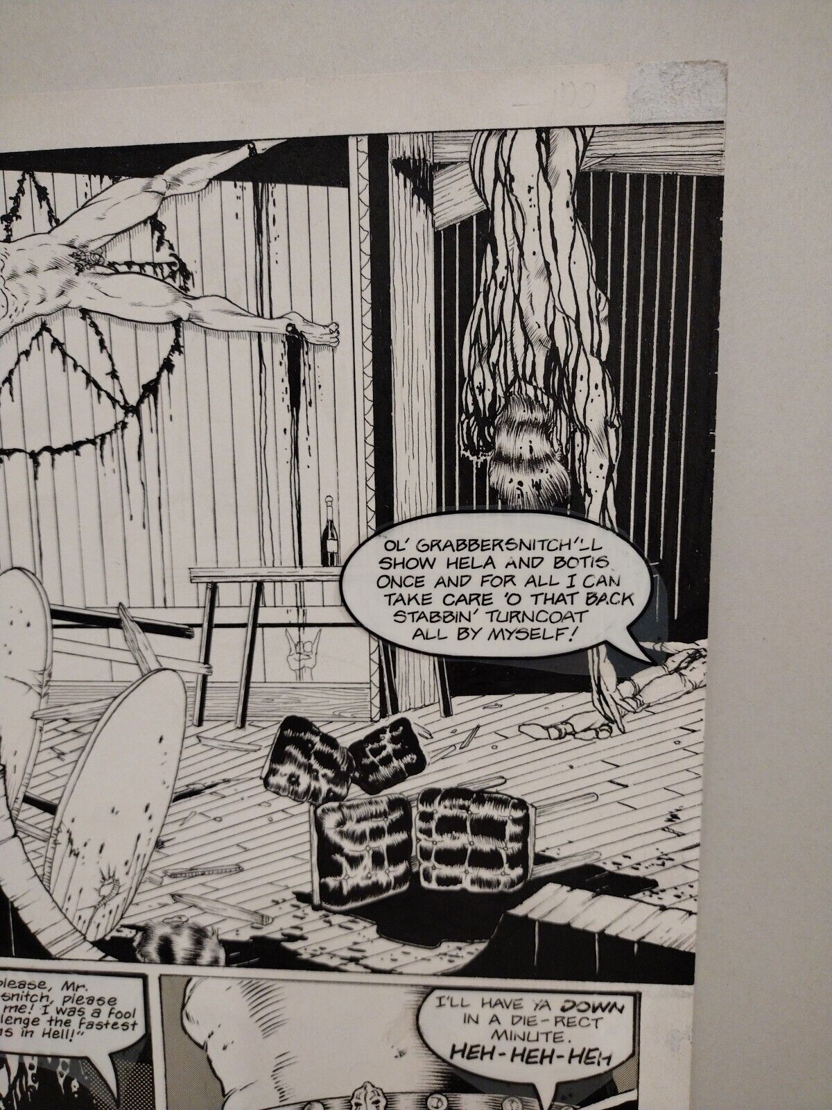 Original Joe Vigil Gunfighters In Hell Comic Art Pg 4 Issue 2 Pasted Letters