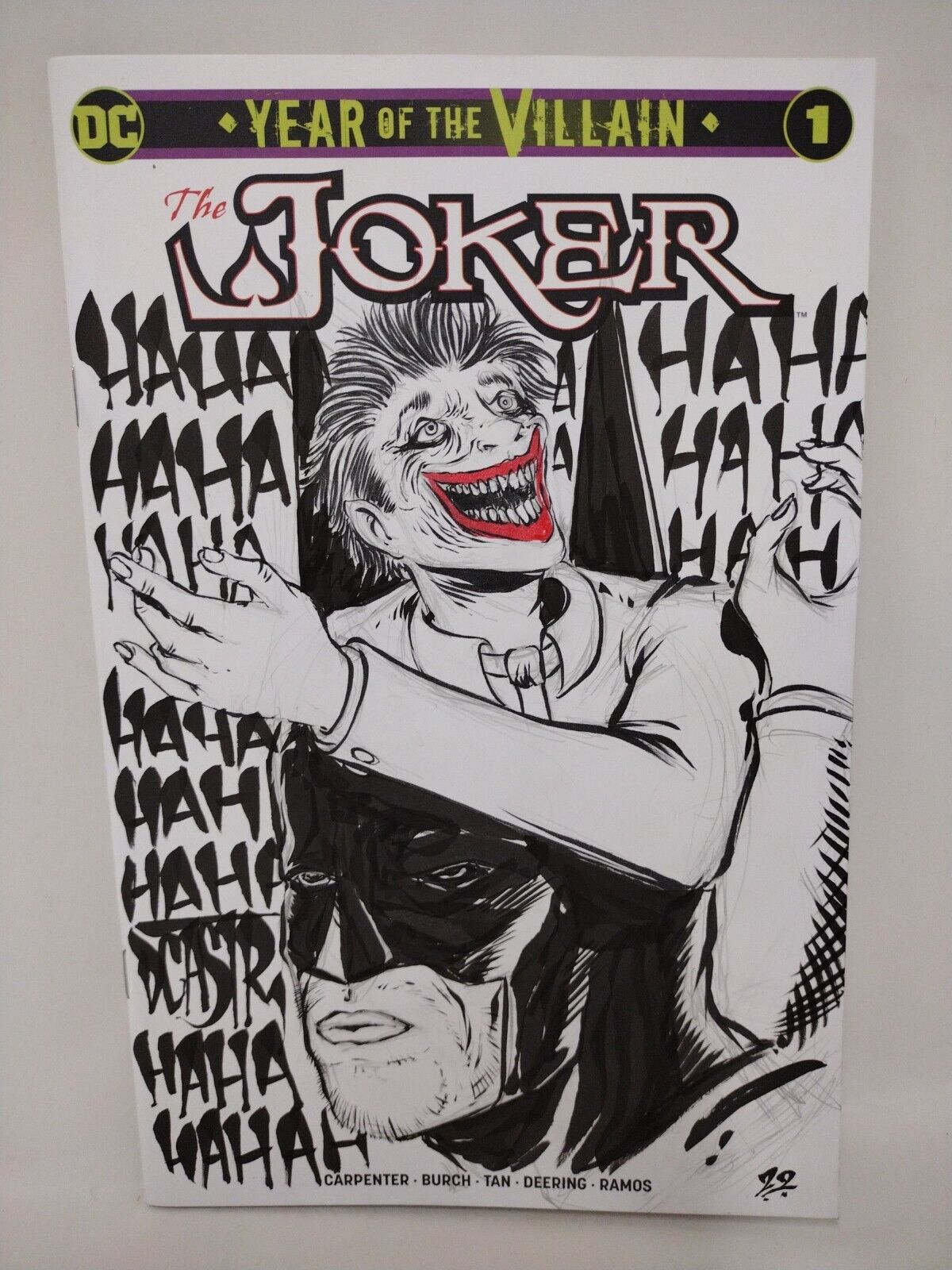 Year Of The Villain Joker 1 (2019) DC Blank Cover Variant Comic W Original Art