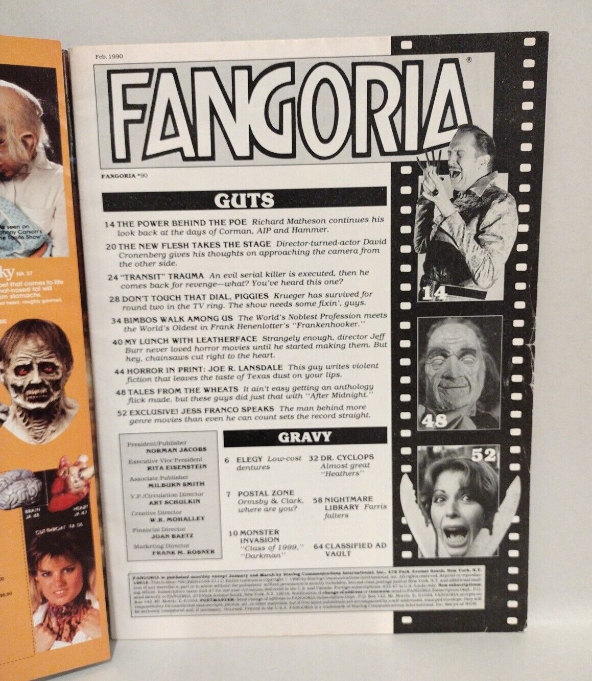 Fangoria Magazine 90 (1990) Freddy's Nightmares Nightbreed TCM 3 Joe R Landsdale