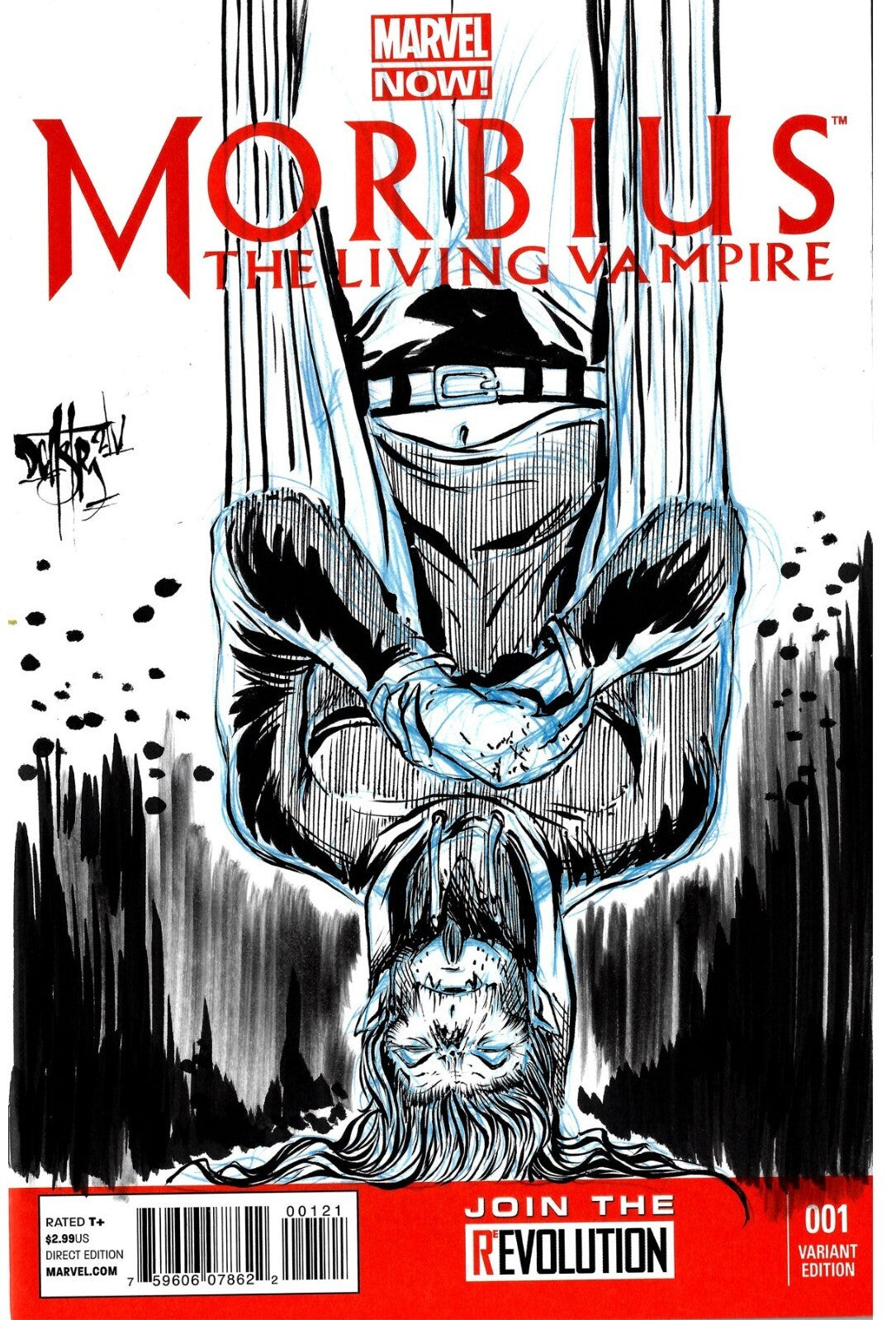 Morbius The Living Vampire #1 (2013) Marvel Comic Sketch Variant w Orignal Art