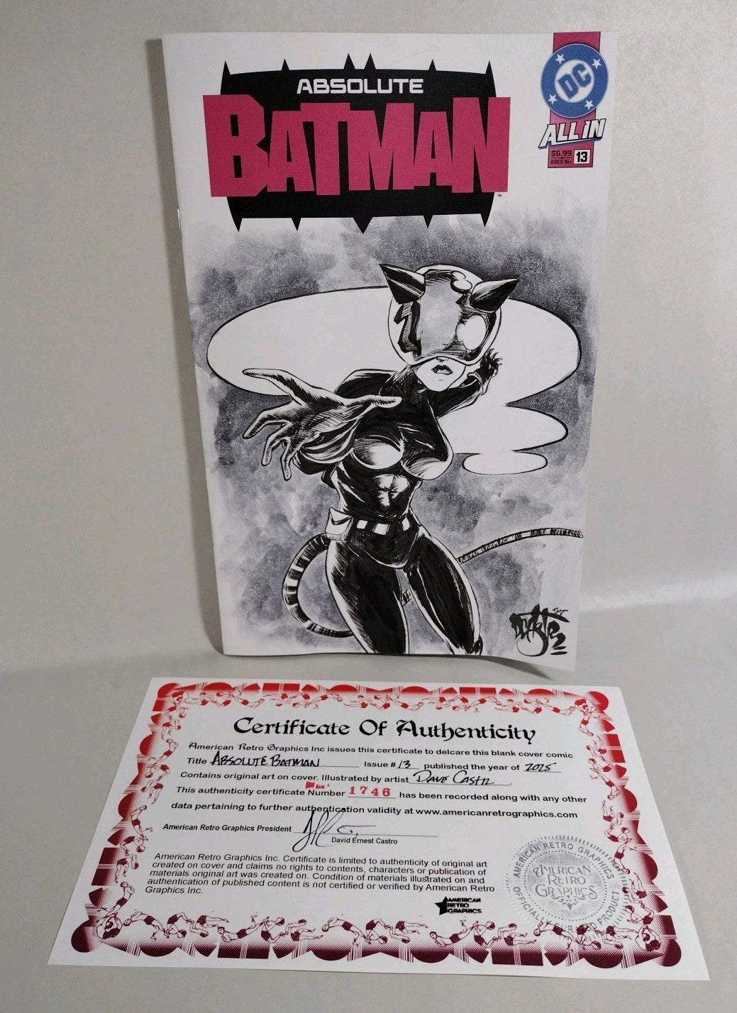 Absolute Batman 13 (2025) DC Comic Sketch Variant Cvr W Original Dave Castr Art