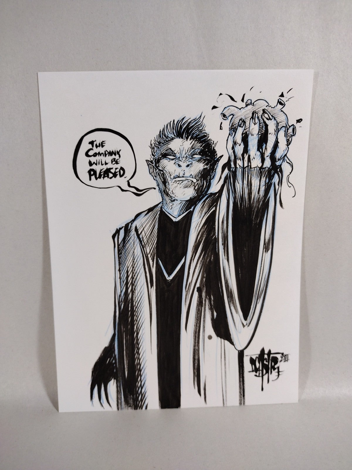 Company Man (2023) Original 6 X 8" Dave Castr Horror Comic Art With ARG COA 78