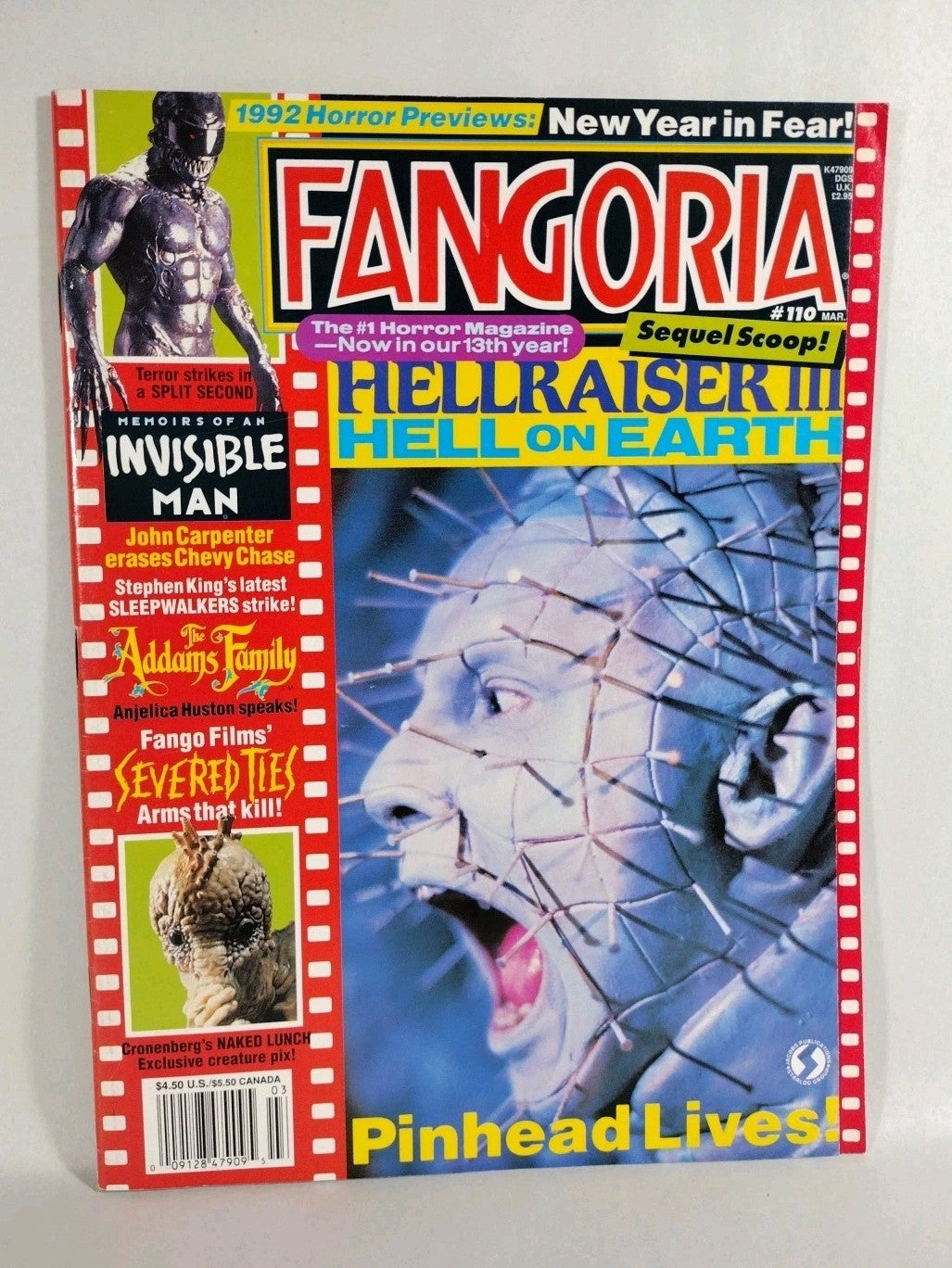 FANGORIA Magazine 110 (1992) Hellraiser III Second Split Naked Lunch VF