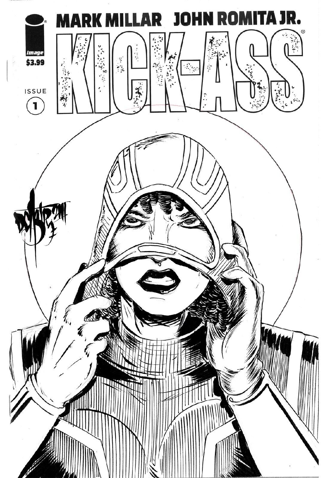 Kick-Ass #1 (2018) Blank Cover Variant Image Comic W Original DCastr Art Arg COA