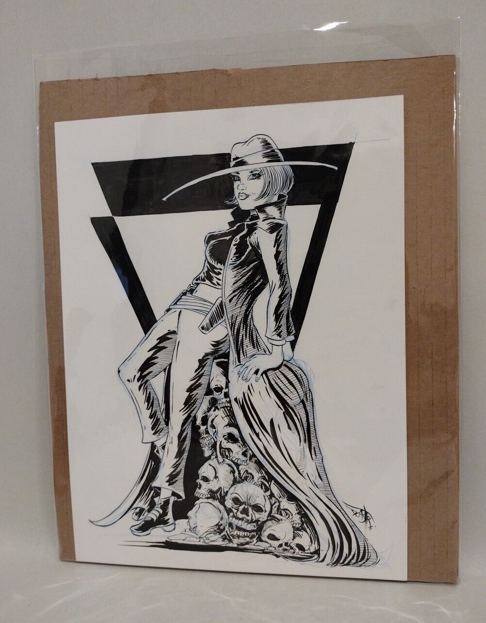 Dave Castr "Bounty" 9x 15" Original Wild West Woman Illustration Art W ARG COA