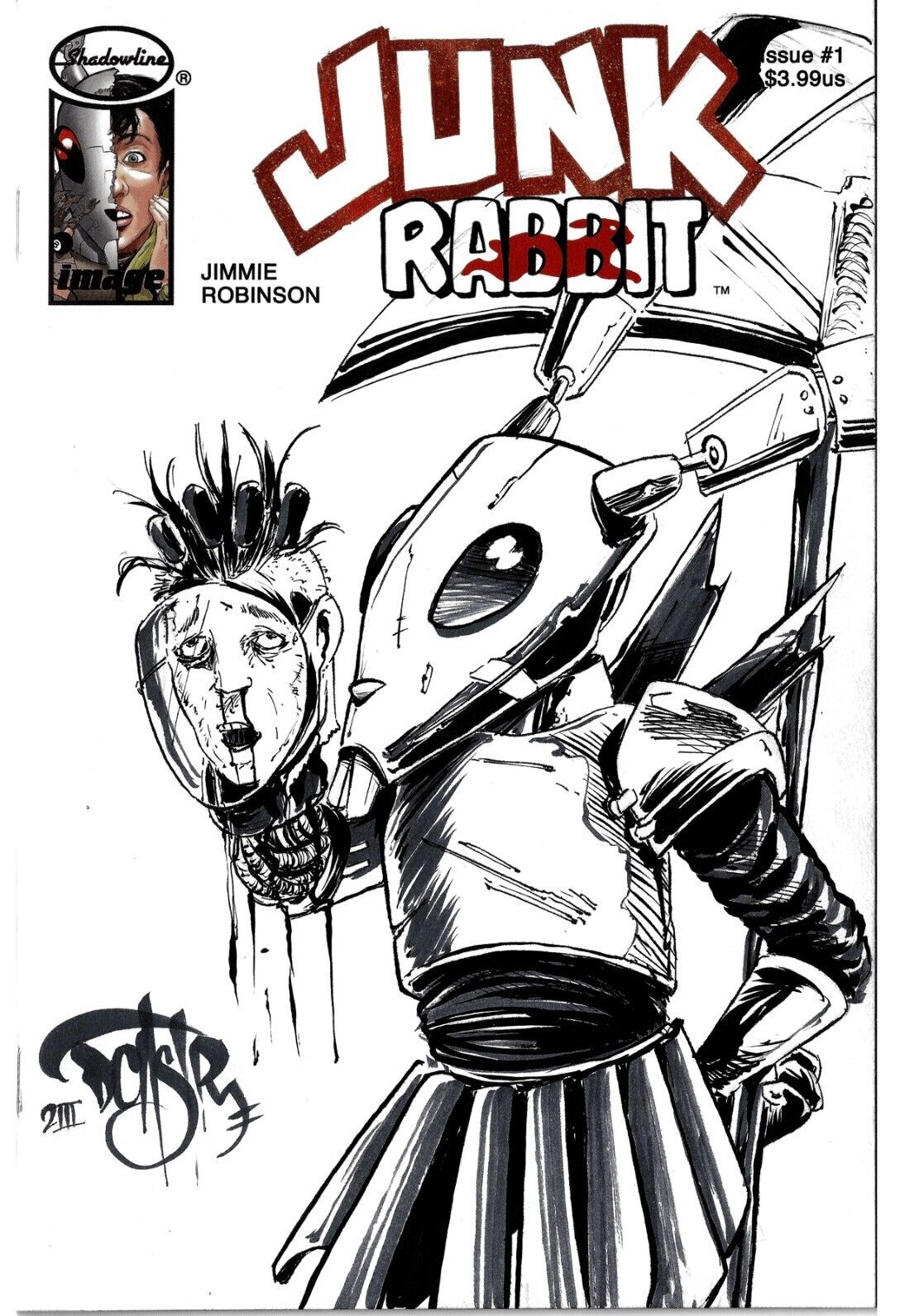 Junk Rabbit 1 (2023) Image Blank Comic Variant W Original Dave Castr Art COA