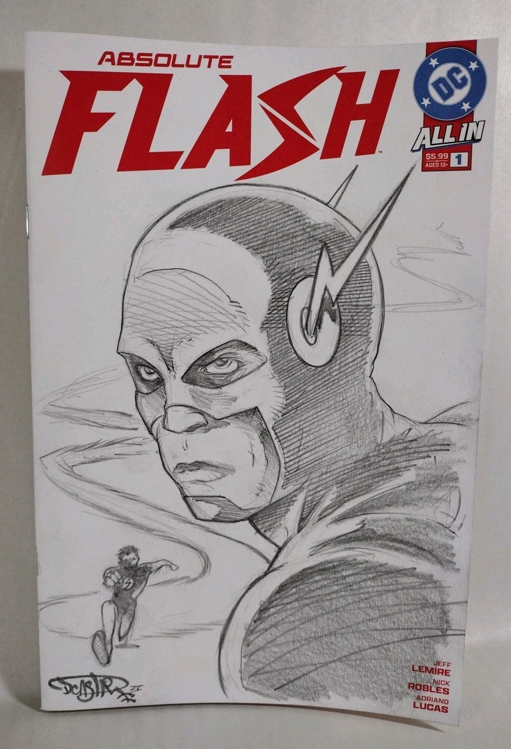 Absolute Flash 1 (2025) DC Comic Sketch Variant Cvr W Original Dave Castr Art