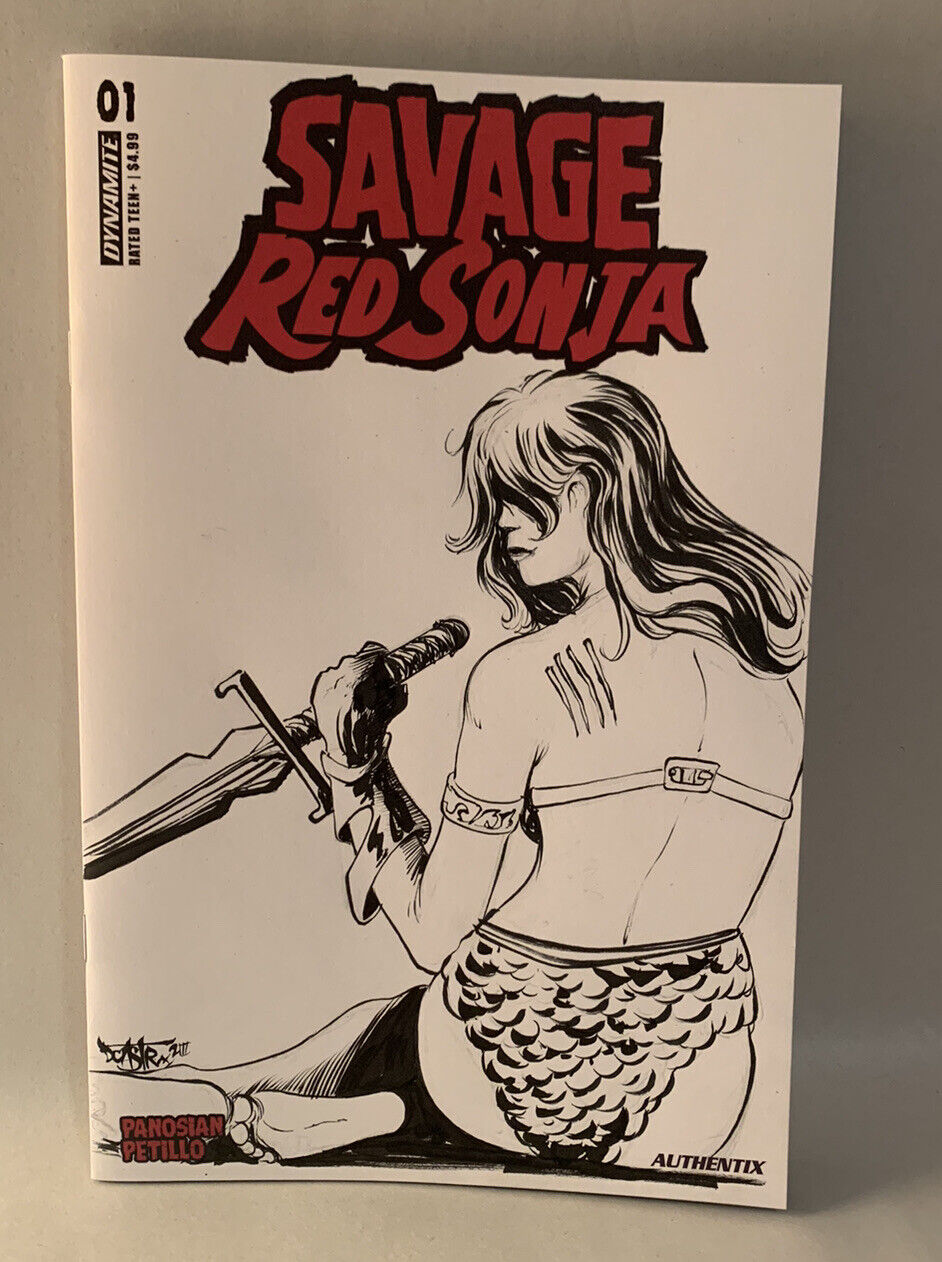 Savage Red Sonja #1 Blank Sketch Variant Cover Comic W Dcastr Original Art