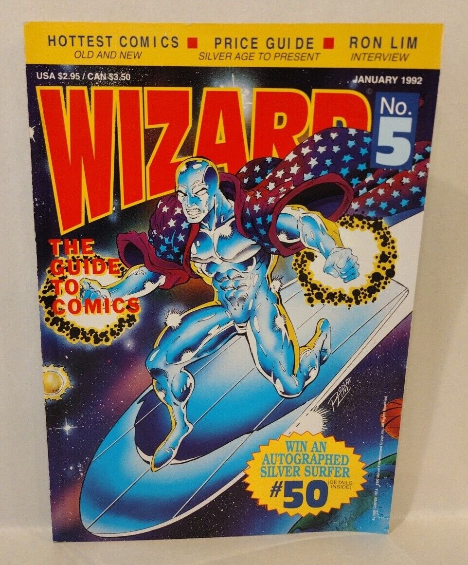 Wizard The Guide to Comics 5 (1992) Magazine Silver Surfer Issue w Poster insert