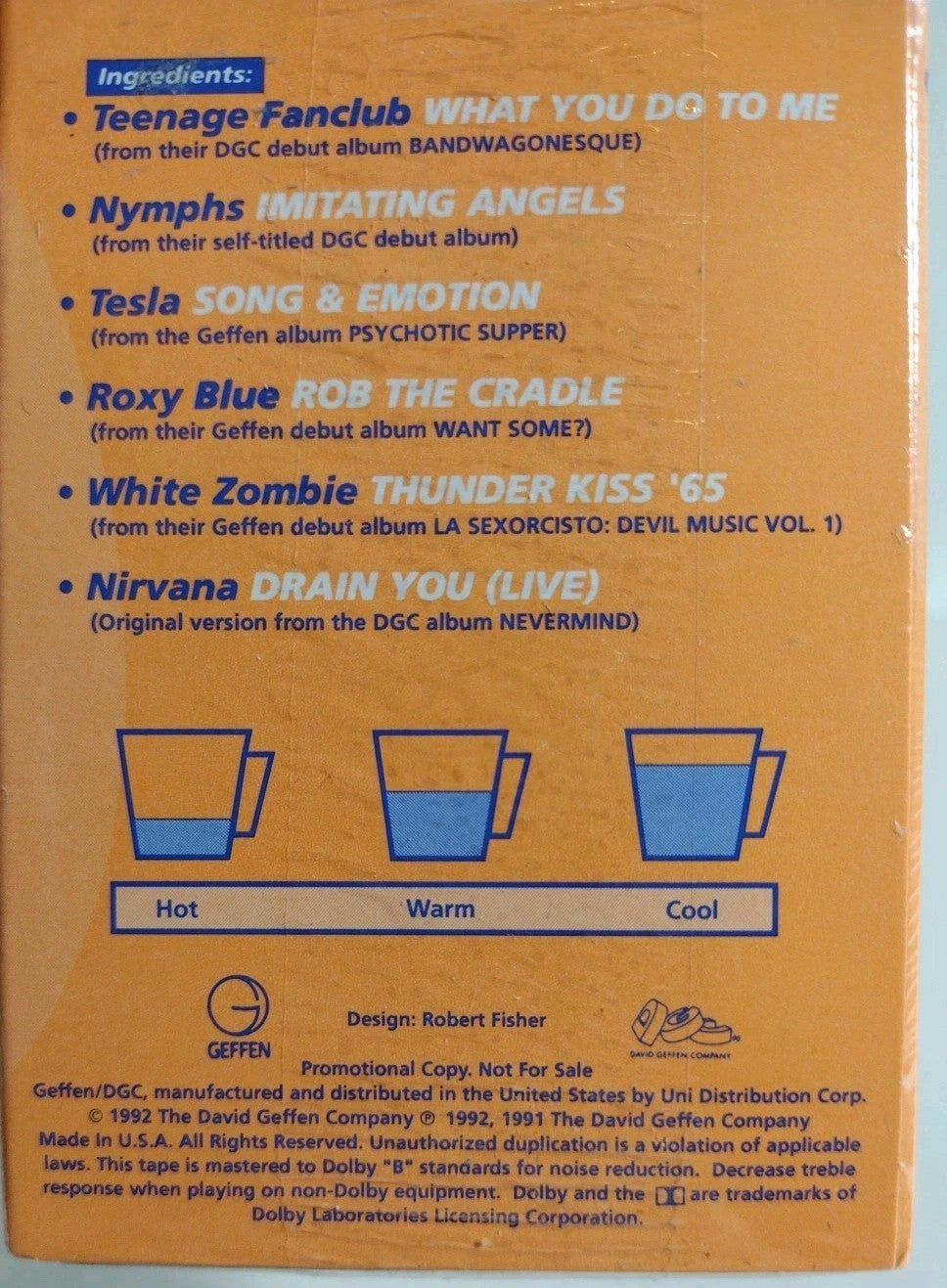 Sludge 1992 Geffen Promo Cassette Sealed Detergent Box Nirvana Live White Zombie