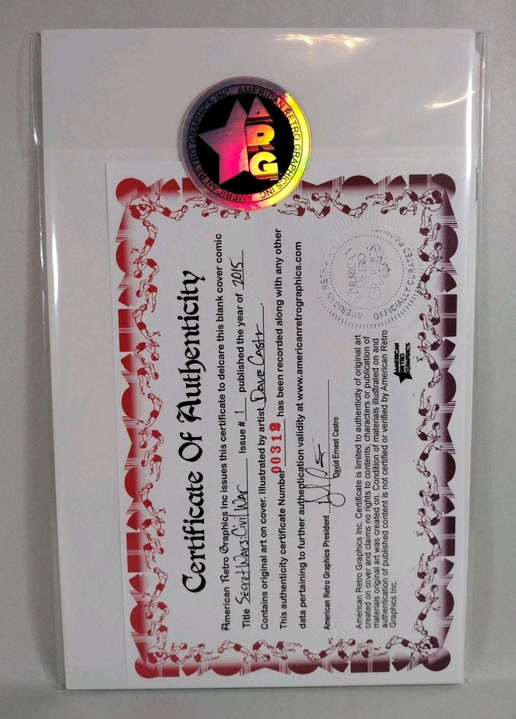 CIVIL WAR #1 (2015) Marvel Sketch Variant Comic W Original Dave Castr ROM Art