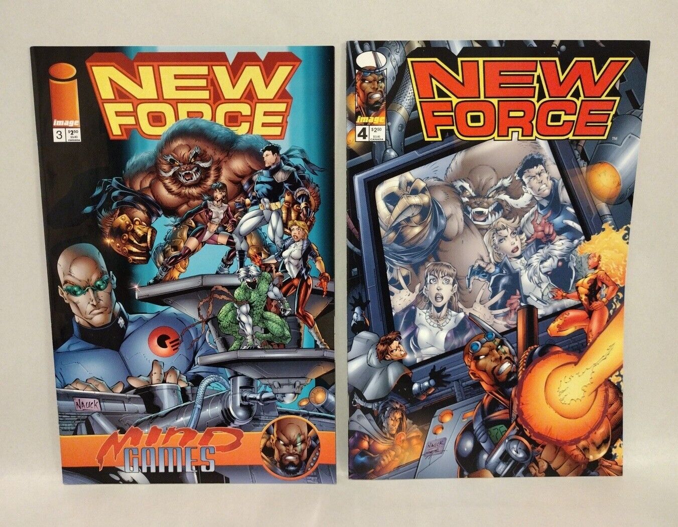 New Force (1996) Image Comic #3 4 Last Issue New Men Mini-series