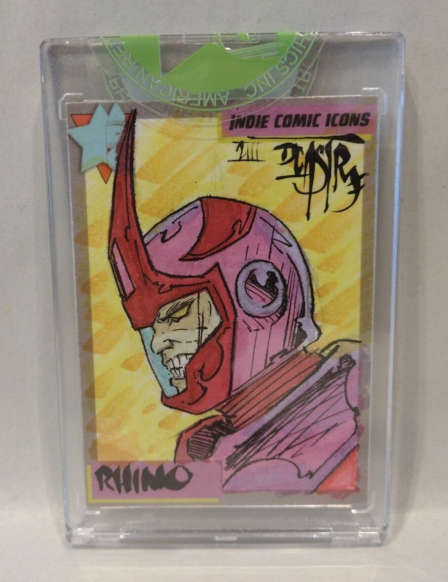 Indie Comic Icons Sketch Card w Original Rhino Beasties Art DCastr (2023) ARG