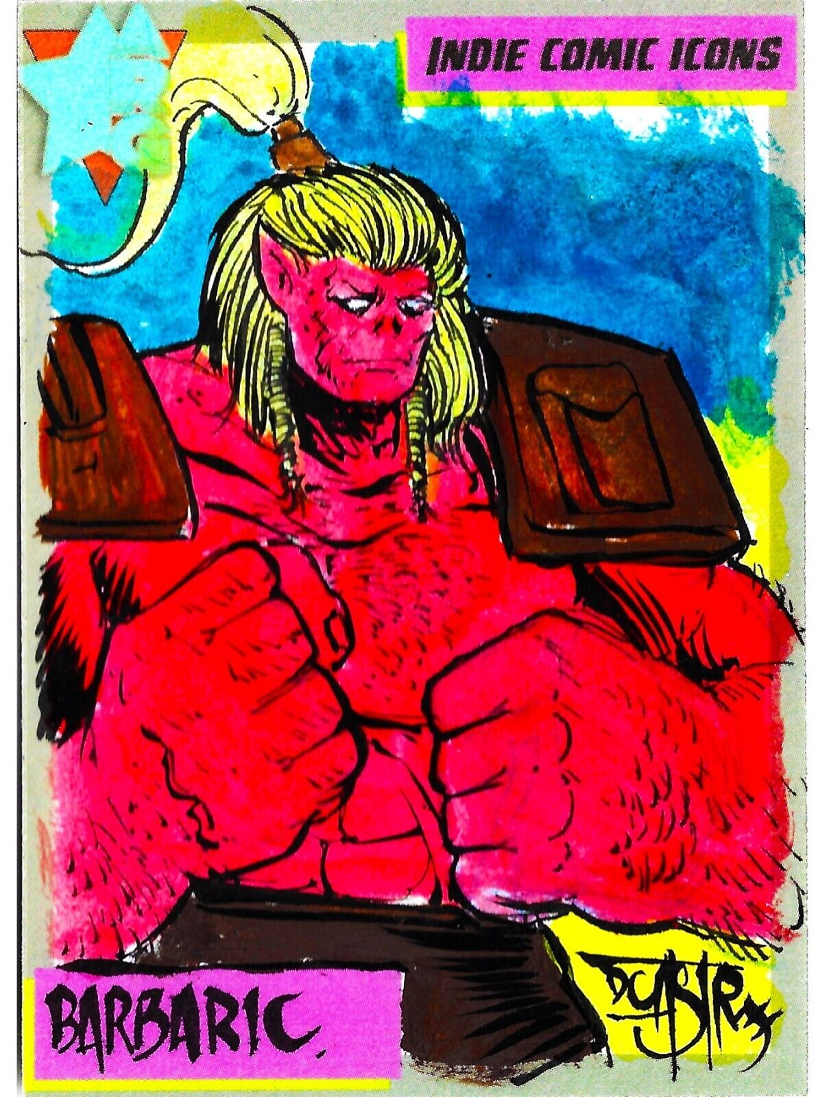 Indie Comic Icons (2023) ARG Sketch Card w Original Barbaric Art Larsenverse