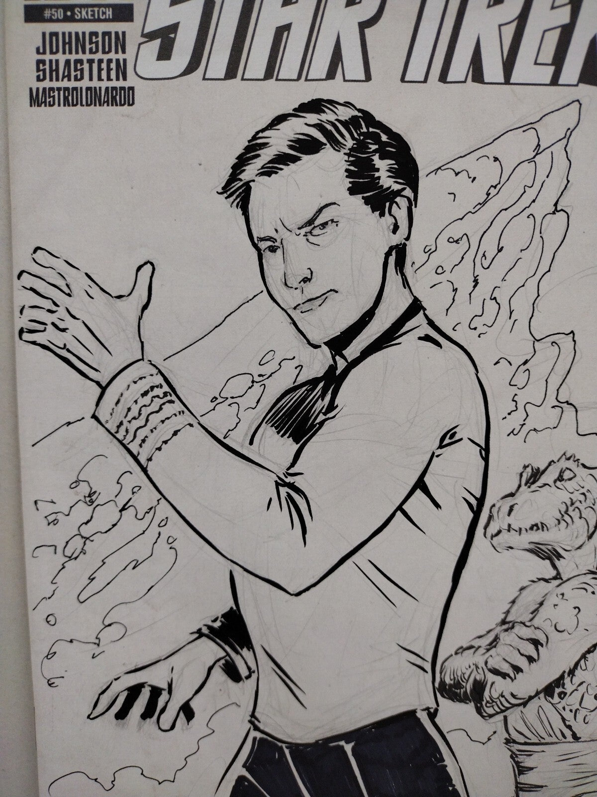 Star Trek 50 (2015) IDW Sketch Variant Cover W Original Sulu Zorn Art Zues Toves