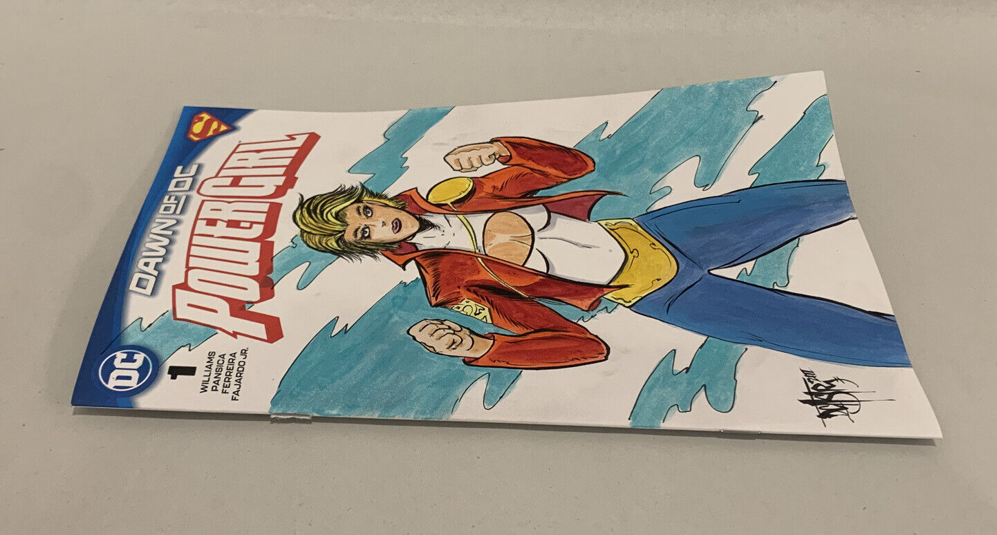 Power Girl #1 (2023) DC Comic Sketch Cover W Original Dave Castr Art