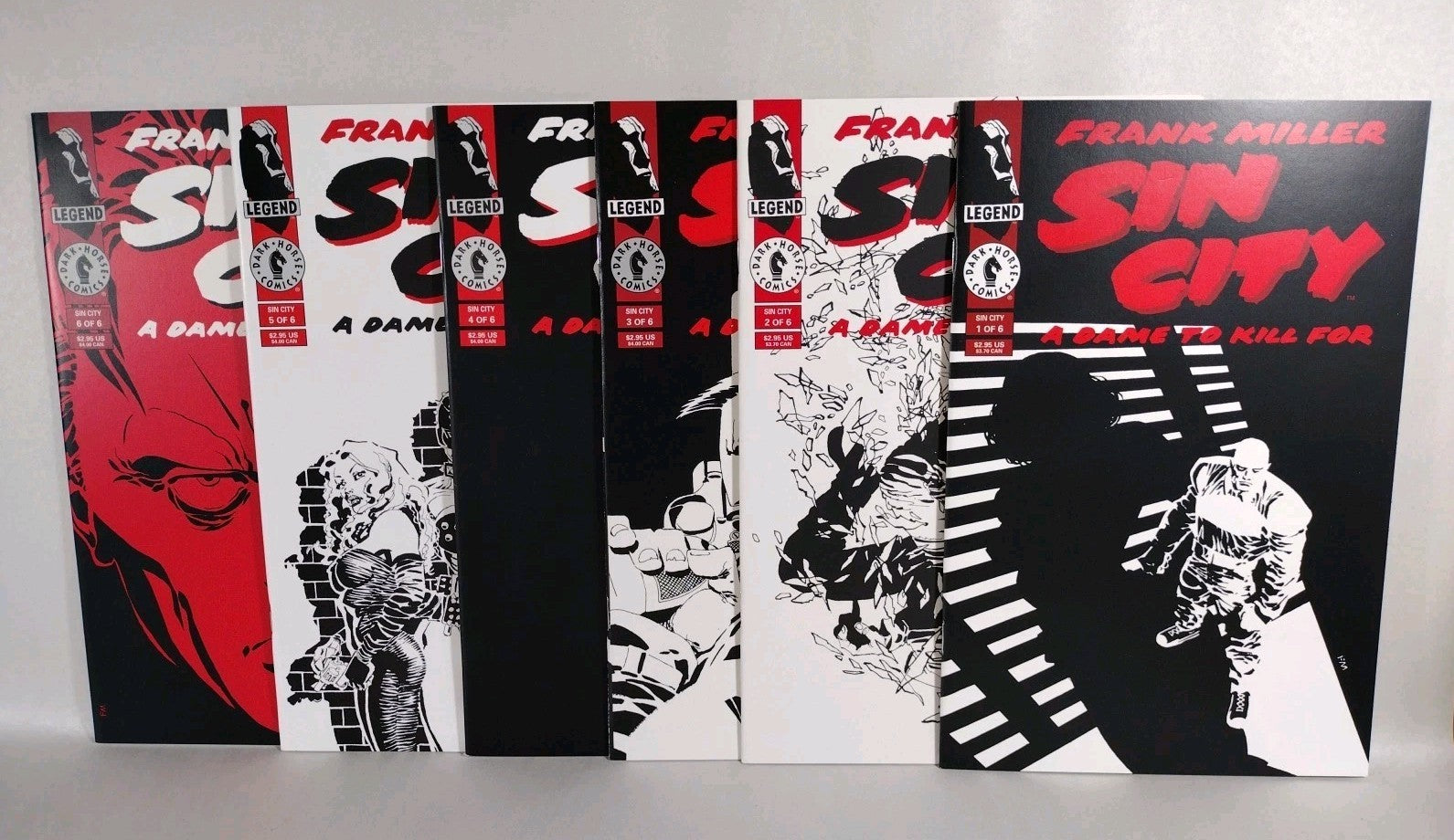 Sin City A Dame To Kill For 1993 Dark Horse Comic Set #1 2 3 4 5 6 Frank Miller