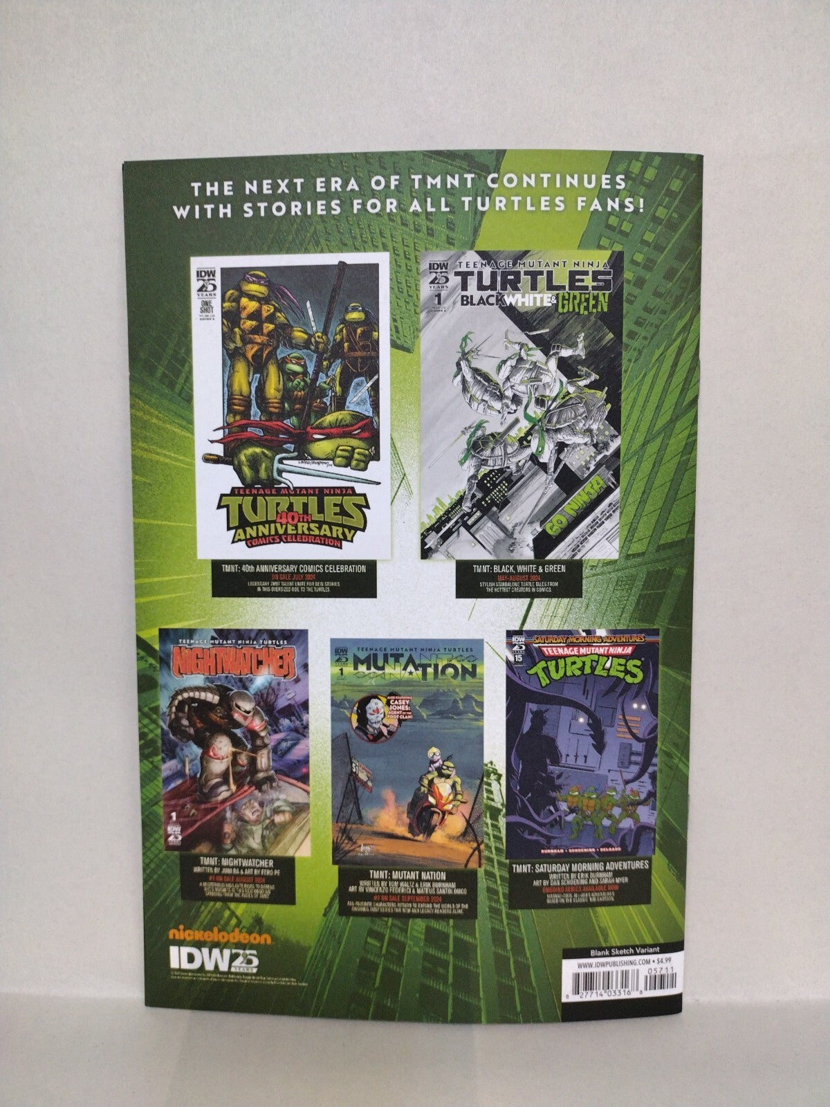 Teenage Mutant Ninja Turtles #1 (2024) IDW Sketch Cover Variant W Original Art