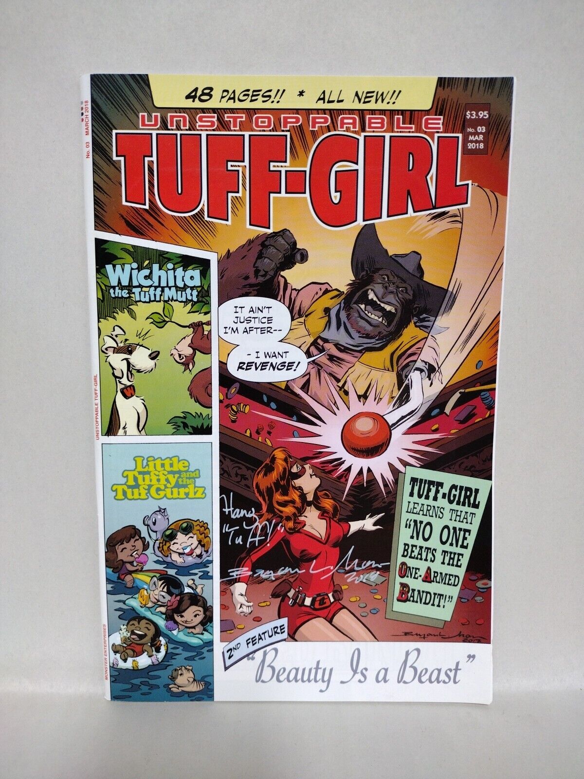 Unstoppable Tuff-Girl (2010) Monster Ent. Comic Lot Set #1 2 3 #3 Ashcan Signed