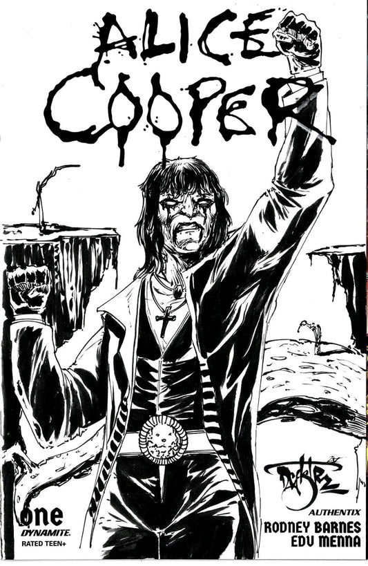Alice Cooper #1 (2023) Dynamite Sketch Cover Comic W Original Dave Castr Art