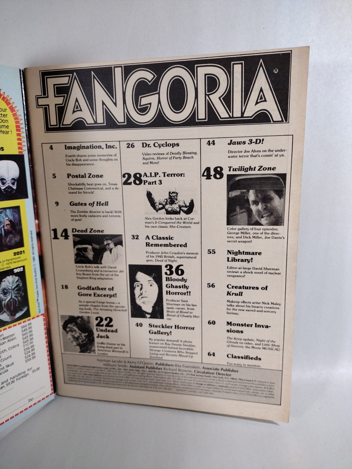 Fangoria Magazine 29 (1983) American Werewolf In London Poster Twilight Zone VF
