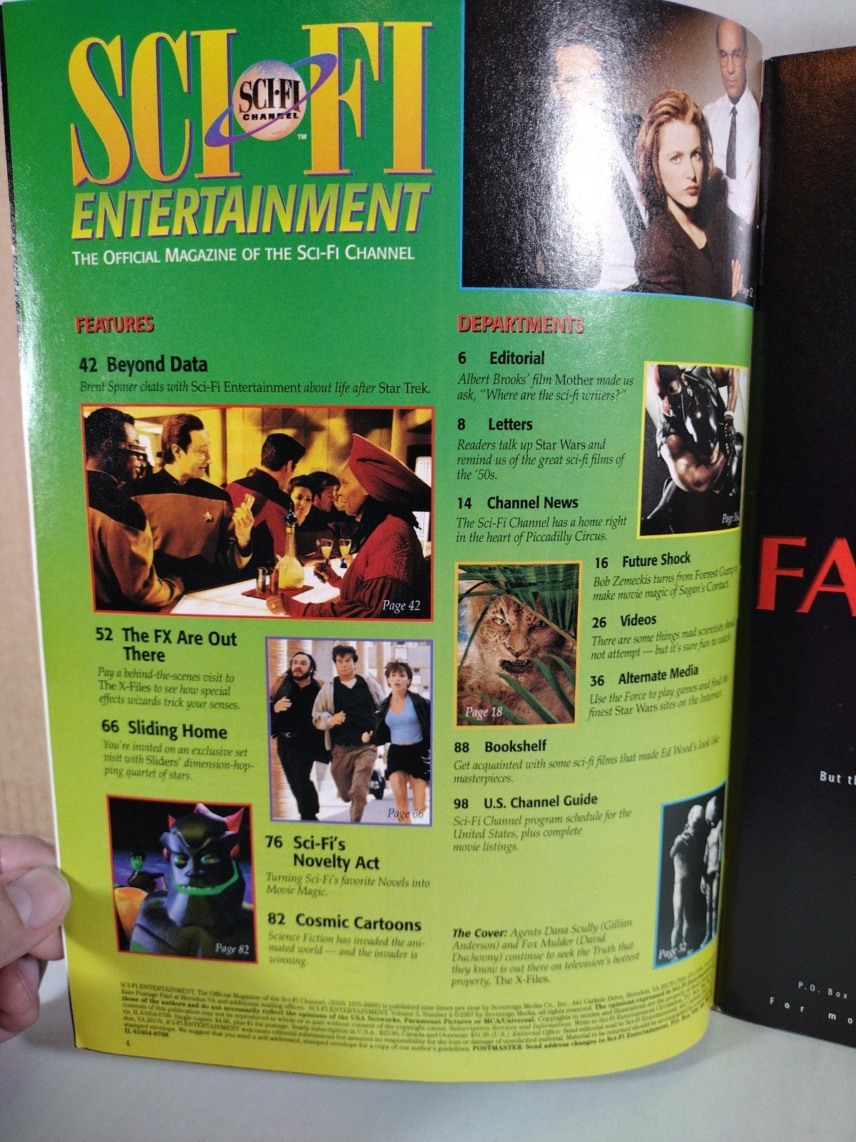 Sci-Fi Entertainment Channel Magazine Lot Of 2 April 1997 1998 X-Files Special