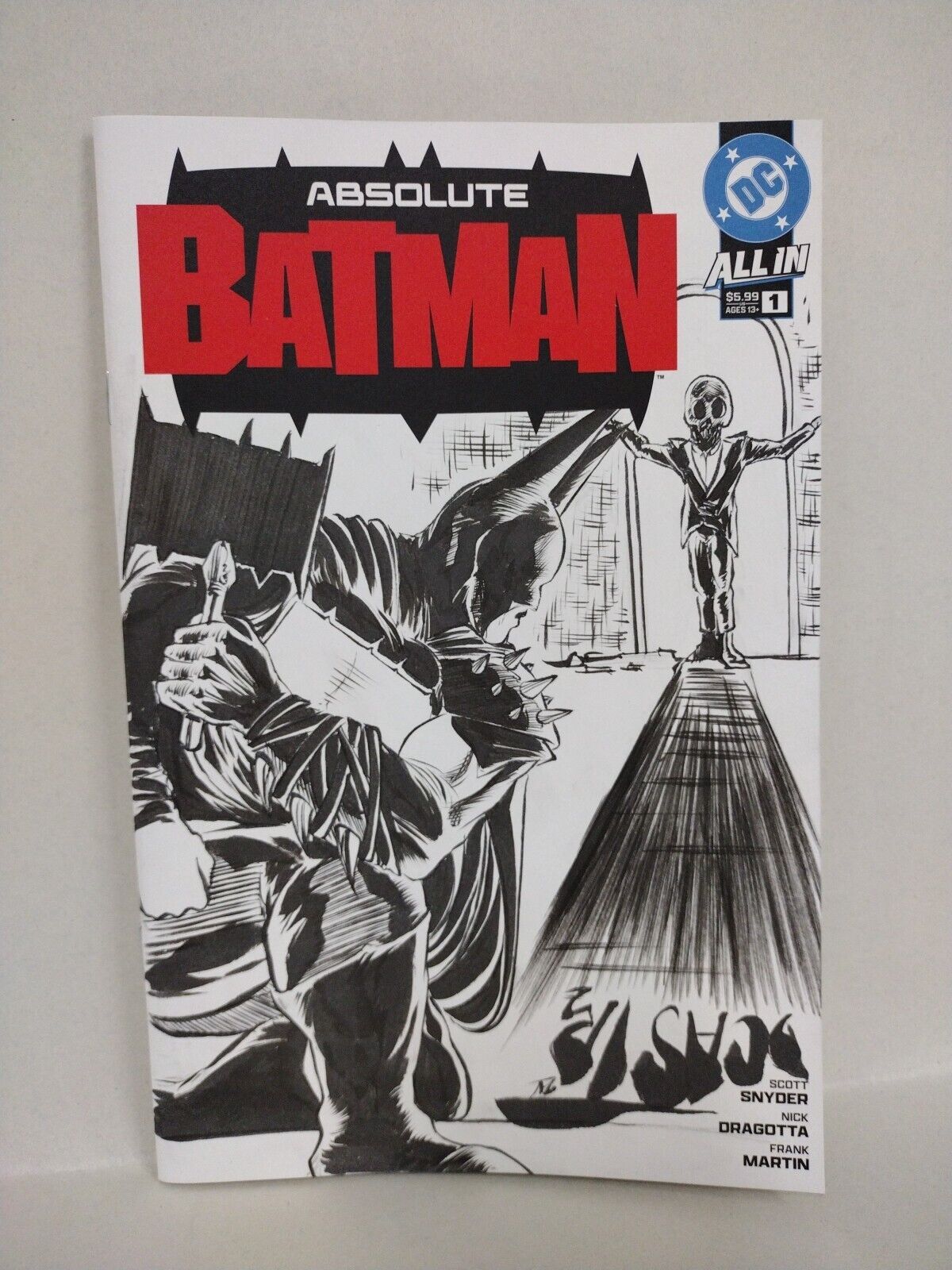 Absolute Batman 1 (2024) DC Comic Sketch 2nd Variant Cover W Original DCastr Art