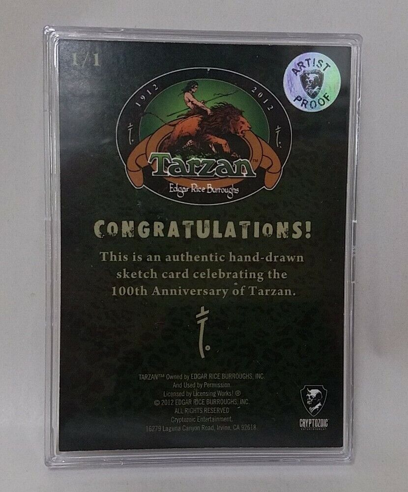 Tarzan 100th Anniversary 2012 Cryptozoic Sketch Card by Dave Castr Artist Proof