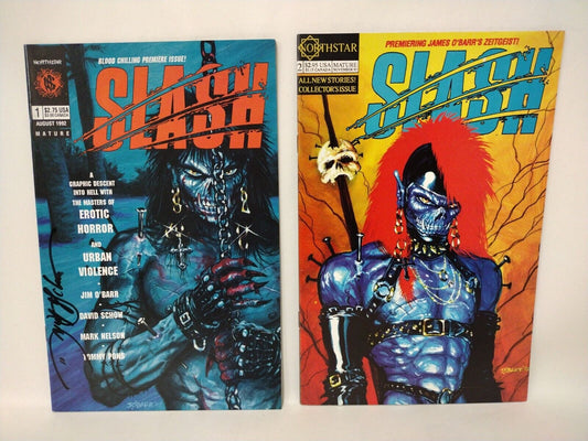 Slash Comic Set #1 &2 (1991) Arpad Northstar Horror Comic Signed David Schow NM