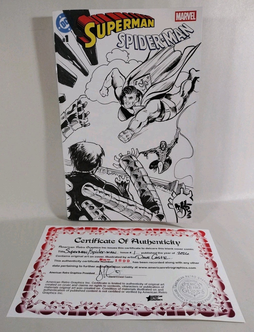 Superman Spiderman #1 (2026) DC Blank Sketch Cover Variant W Original DCastr Art