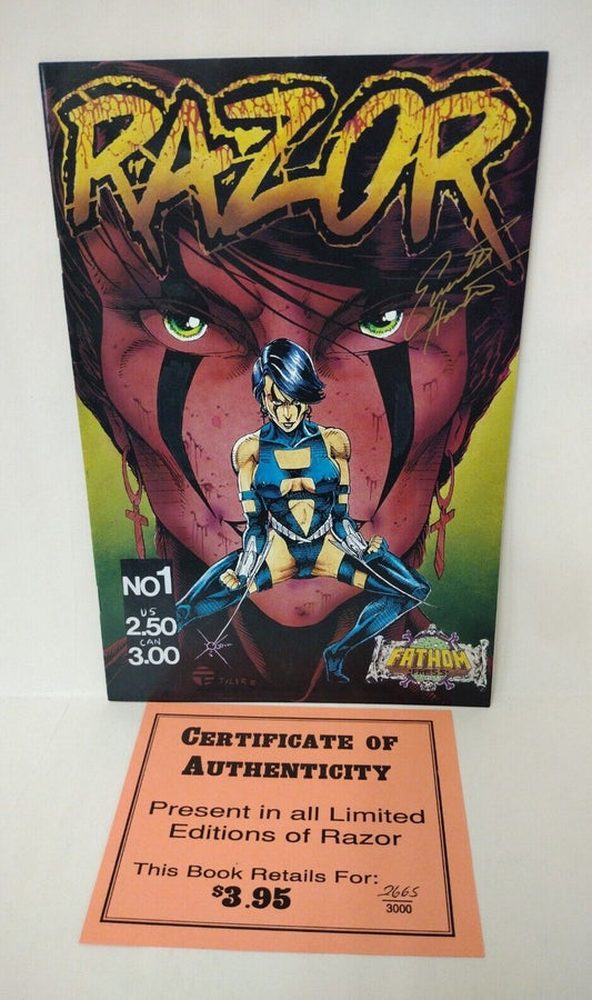 Razor #1 (1992) Fathom Press Signed And #'d W COA 1st Full Appearance