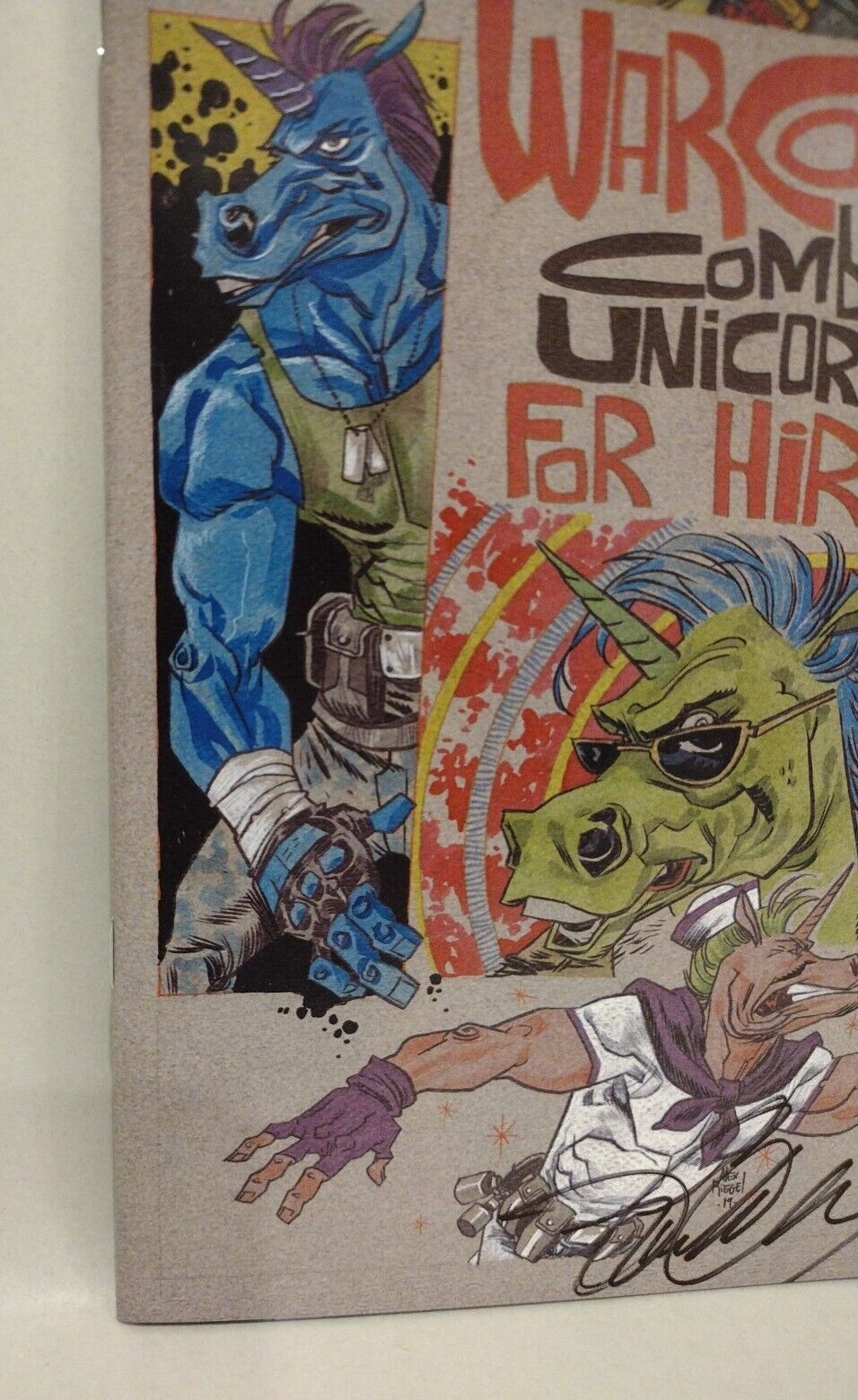 Warcorns Combat Unicorns For Hire #1 Source Point 2019 Comic Signed Garrett Gun 