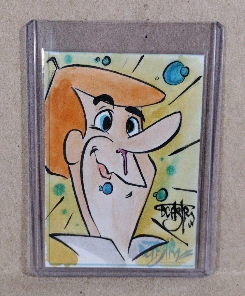 Dave Castr Crusin (2025) OAC Sketch Card W Original George Jetson Art ACEO