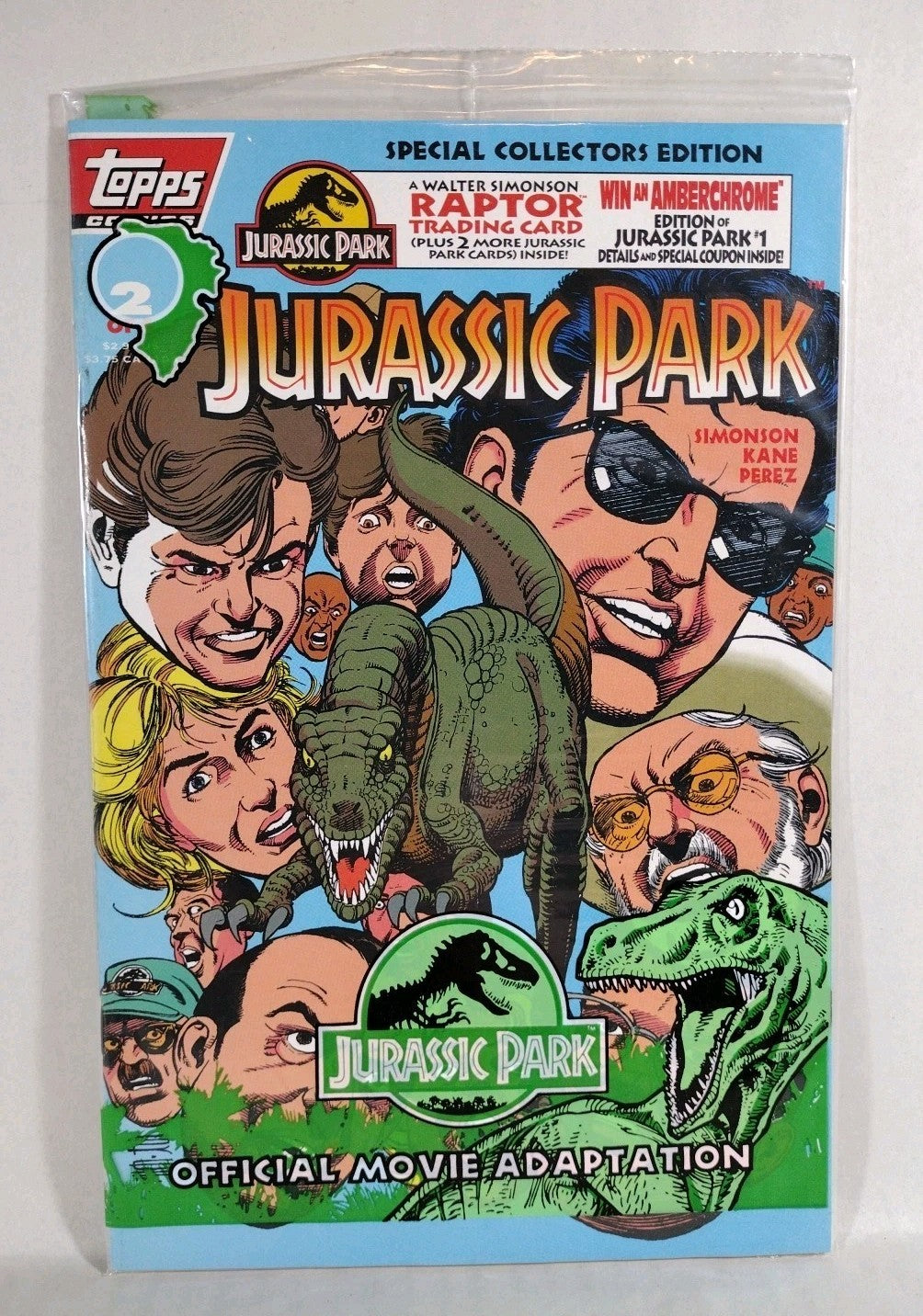 Jurassic Park (1993) Topps Comics Complete Movie Adaptation Set #1 2 3 4 W Cards