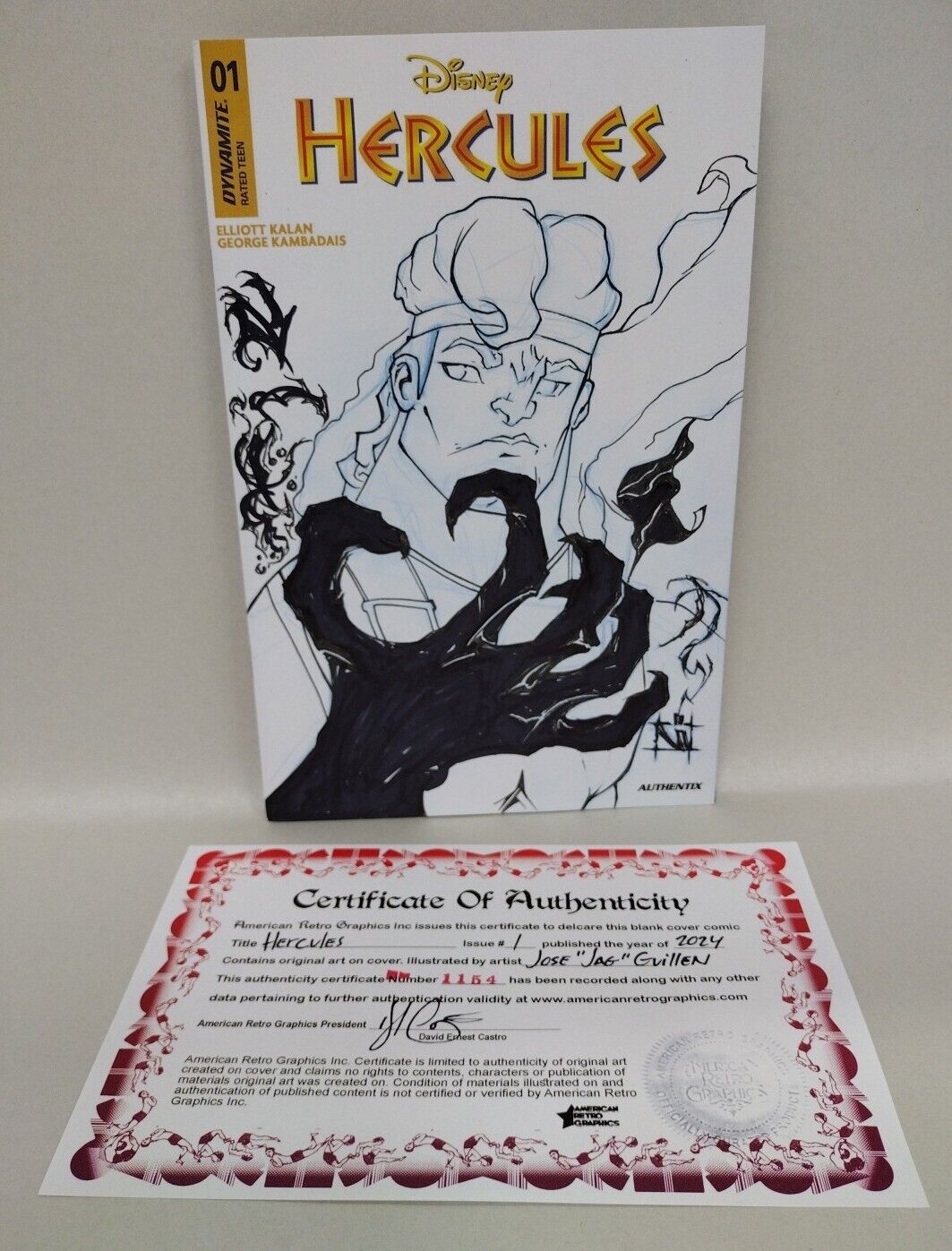 Hercules 1 (2024) Disney Dynamite Sketch Cover Comic W Original Jose JAG Guillen