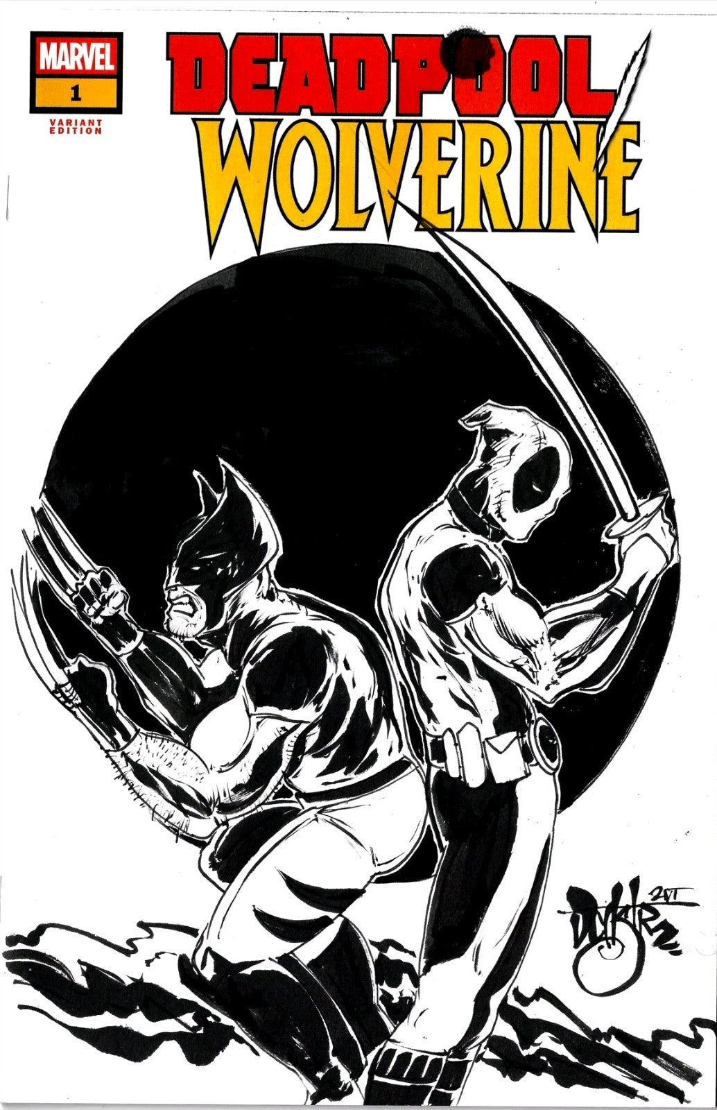 Deadpool Wolverine #1 (2025) Marvel Sketch Variant With Original Dave Castr Art