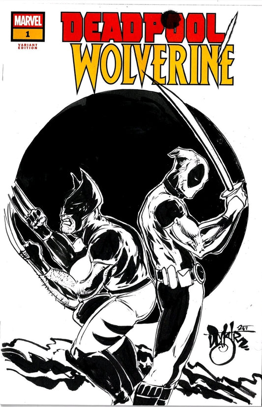 Deadpool Wolverine #1 (2025) Marvel Sketch Variant With Original Dave Castr Art