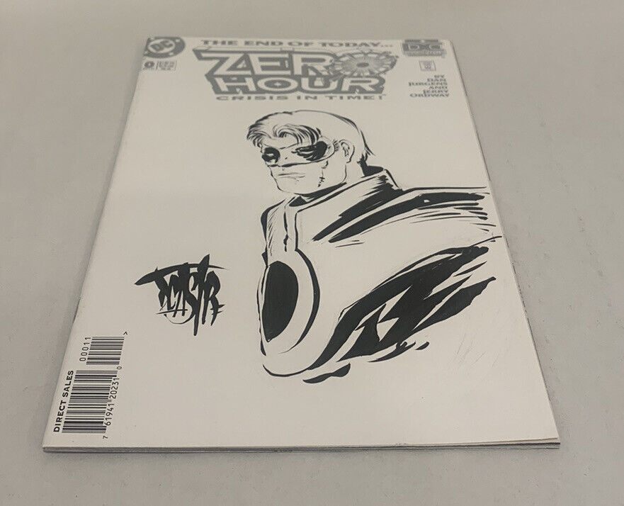 ZERO HOUR Blank Sketch Variant Cover Comic 1994 W Original Art Dave Castr