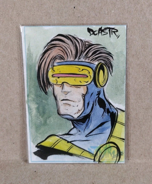 Dave Castr Crusin (2025) OAC Sketch Card W Original Marvel Cyclops Art 