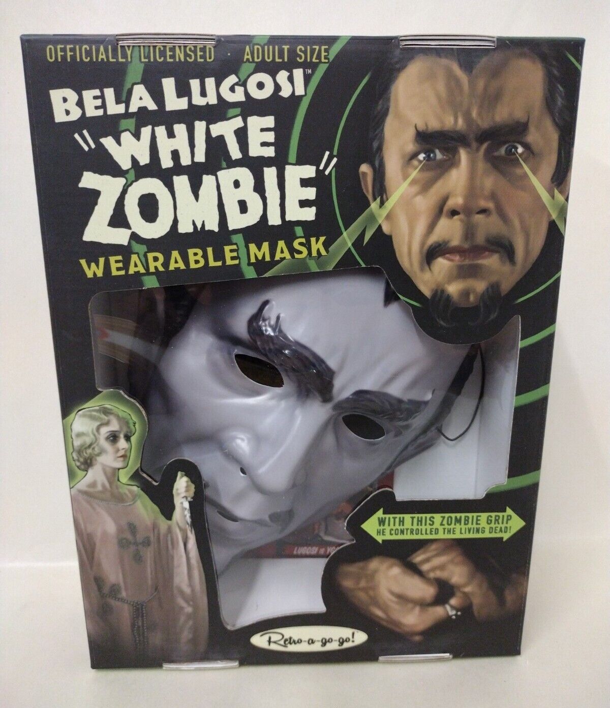 Bela Lugosi White Zombie Wearable Mask (2021) Retro A Go Go, Halloween Mask, NEW