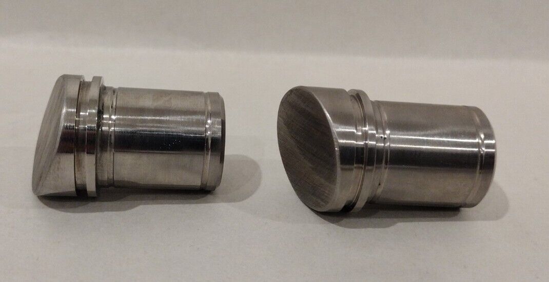 Lot Of 2 Custom Men's Ring Holder Displays Solid Brushed Steel