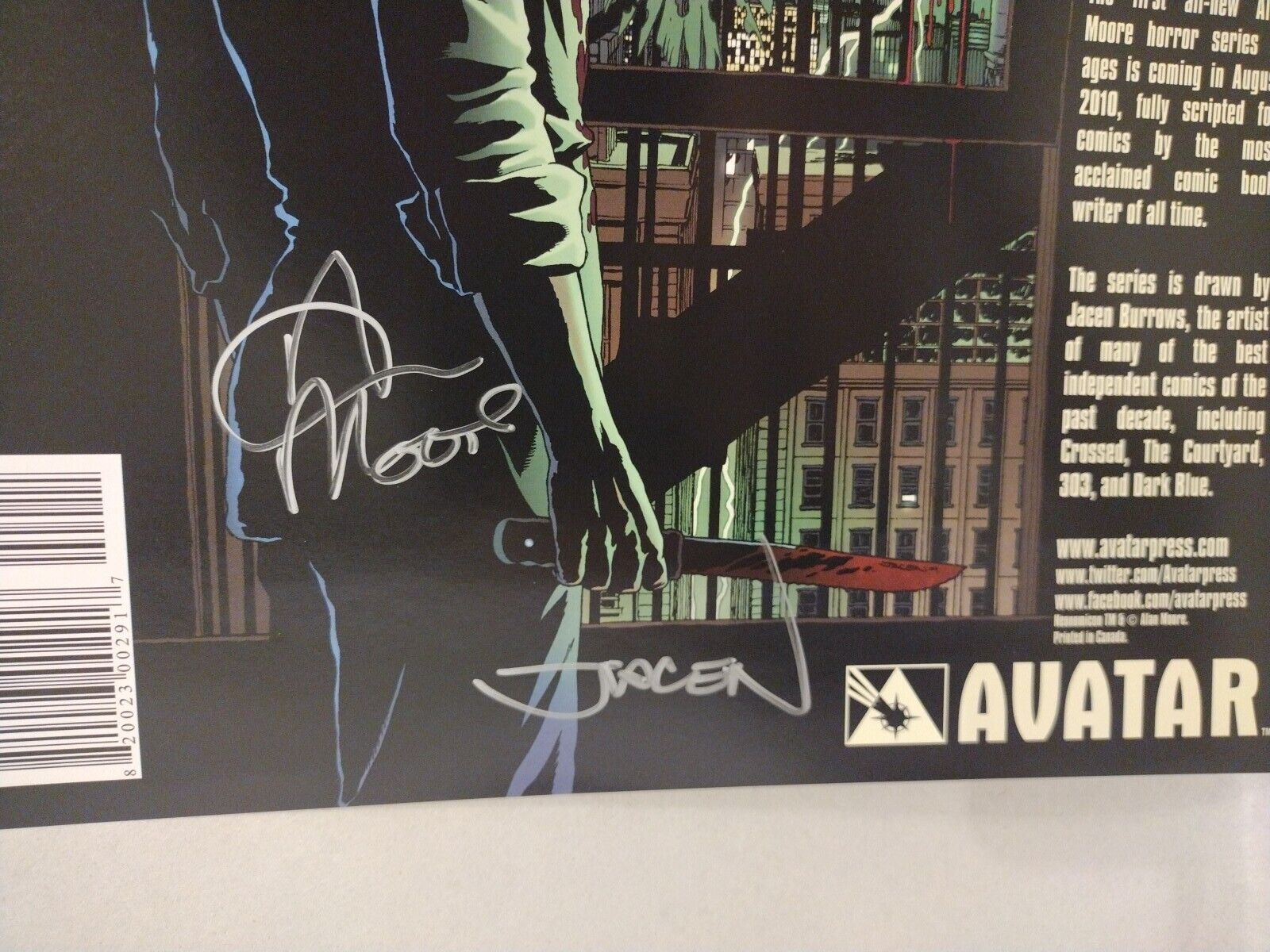 Neonomicon Avatar 13.5 X 10" Poster Signed Alan Moore Jacen Burrows LTD 100