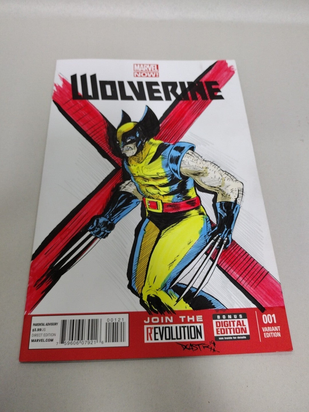 WOLVERINE #1 (2013) Marvel Sketch Variant Cover Comic w Original Dave Castr Art