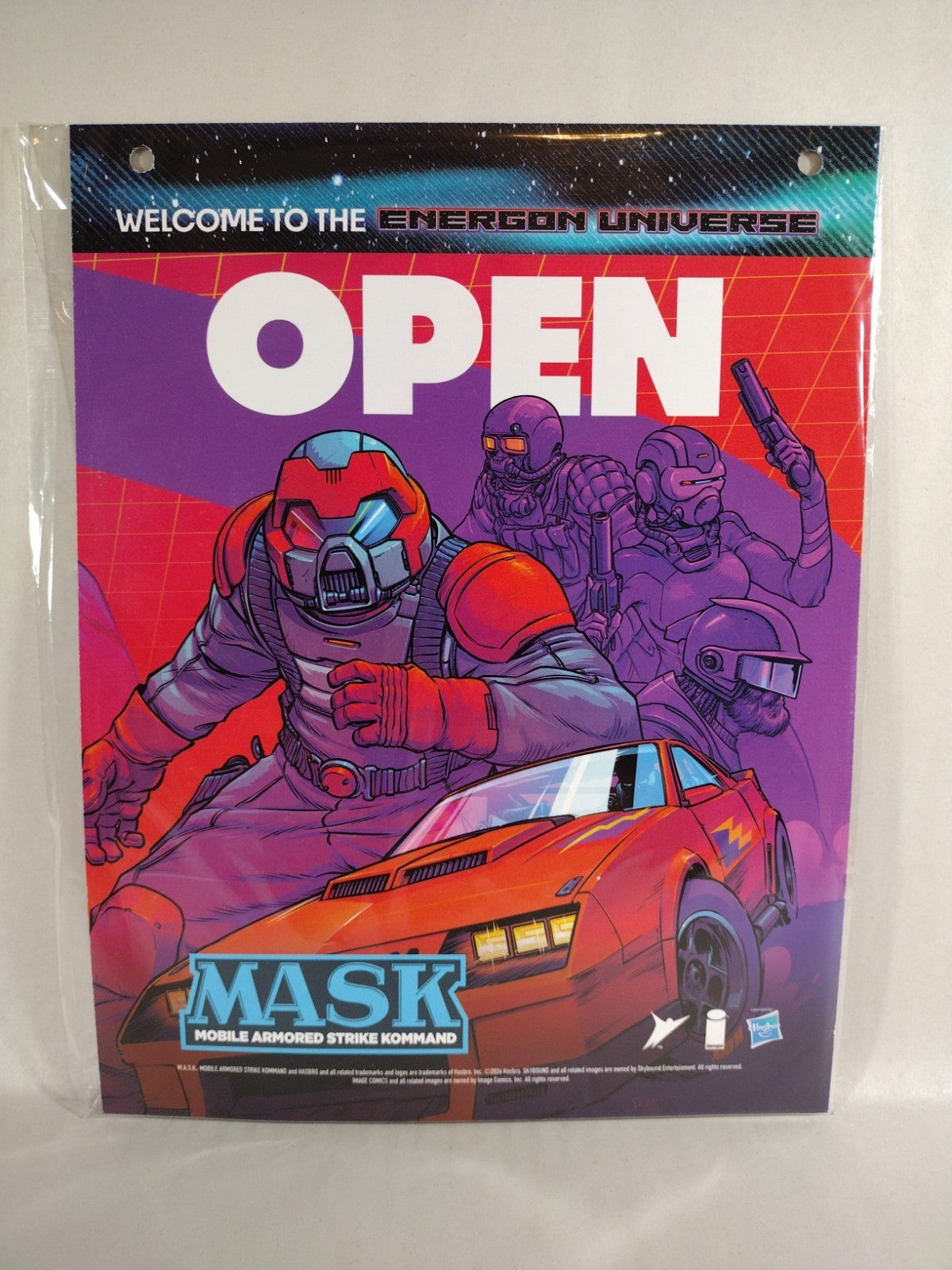 MASK Skybound Energon Universe OPEN / CLOSED Retailer Promo Sign NEW UNUSED