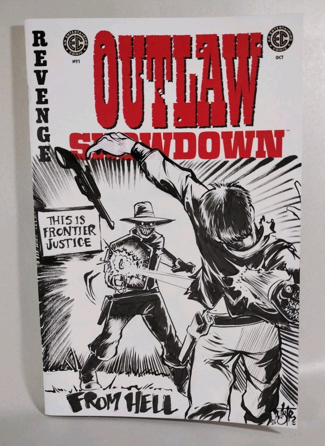 Outlaw Showdown #1 (2025) EC Comic Sketch Variant Cvr W Original Dave Castr Art