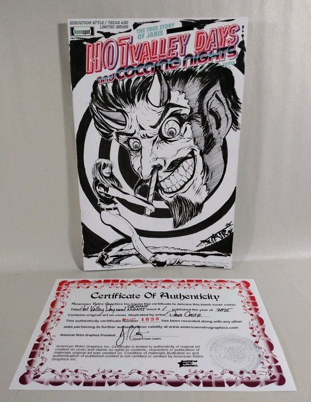 Hot Valley Days #1 (2025) Keenspot Sketch Cover W Original Dave Castr Art