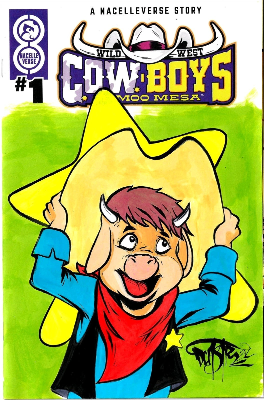 Cowboys Of Moo Mesa #1 (2025) Nacelle Comic Sketch Cover W Original DCastr Art