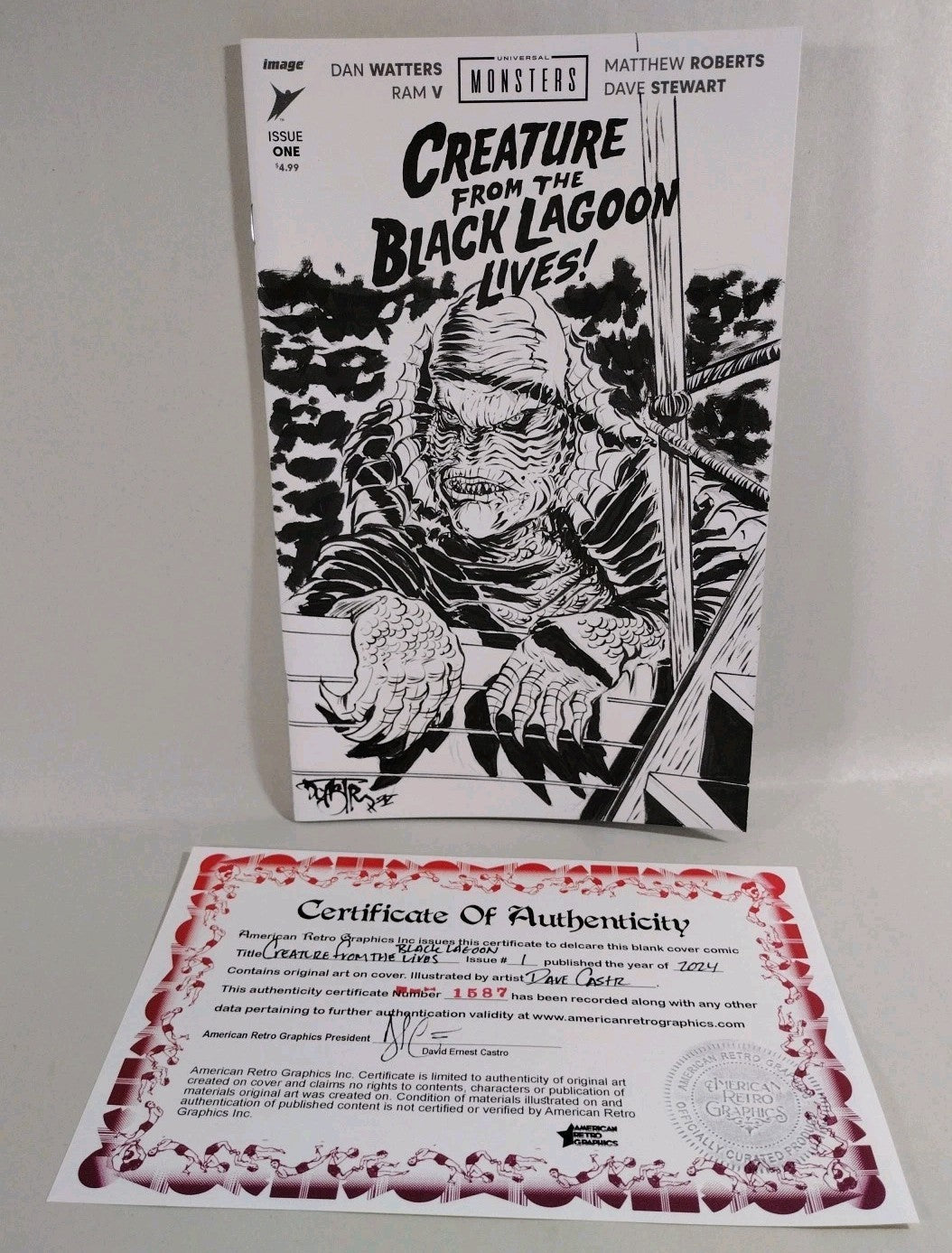 Creature From The Black Lagoon Lives #1 Sketch Cover Var W Original DCastr Art