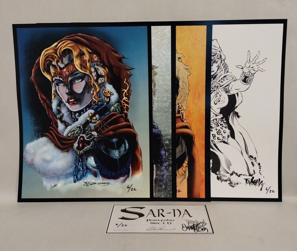 SAR-NA (2007) RAW Comics 4pc Portfolio Set 1B W Signed COA Tim Vigil Hammonds 